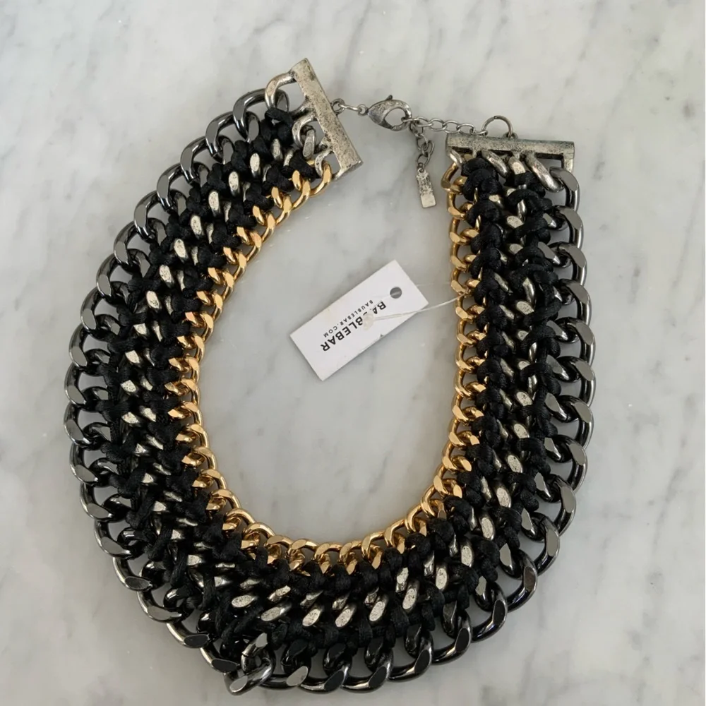 Baublebar statement necklace black silver and gold - Picture 3 of 4